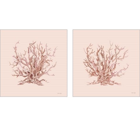 Pink Coral  2 Piece Art Print Set by Cindy Jacobs