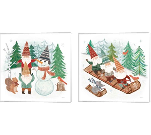 Woodland Gnomes 2 Piece Canvas Print Set by Mary Urban