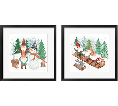 Woodland Gnomes 2 Piece Framed Art Print Set by Mary Urban