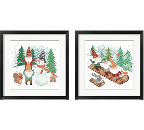 Woodland Gnomes 2 Piece Framed Art Print Set by Mary Urban