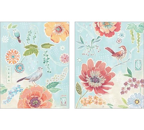 Happy Meadow 2 Piece Art Print Set by Daphne Brissonnet