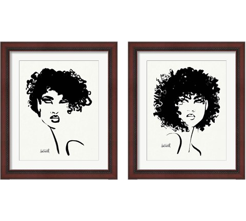 Brush Portrait 2 Piece Framed Art Print Set by Anne Tavoletti