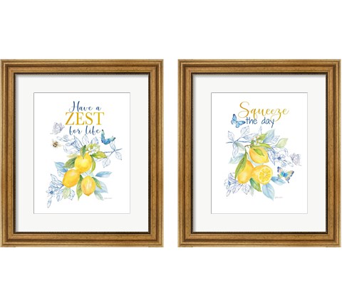 Lemon Sketch Book 2 Piece Framed Art Print Set by Cynthia Coulter