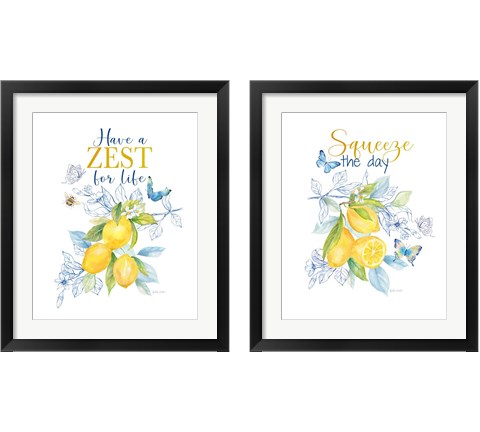 Lemon Sketch Book 2 Piece Framed Art Print Set by Cynthia Coulter