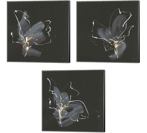 Modern Flower 3 Piece Canvas Print Set by Chris Paschke