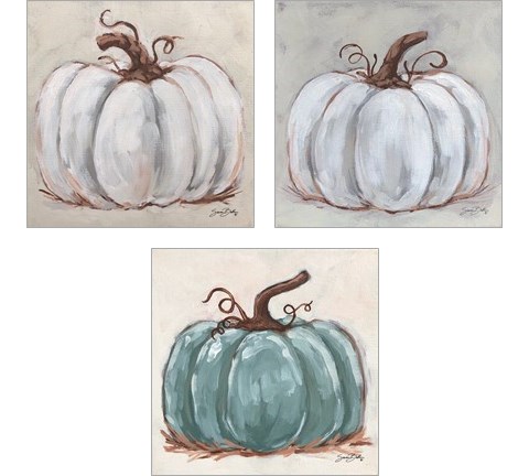 Pumpkin Close-Up 3 Piece Art Print Set by Sara Baker