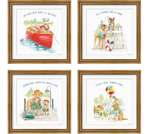 Summer Fun 4 Piece Framed Art Print Set by Beth Grove