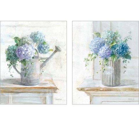 Morning Hydrangeas 2 Piece Art Print Set by Danhui Nai