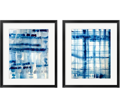 Indigo Stripes 2 Piece Framed Art Print Set by Hope Bainbridge