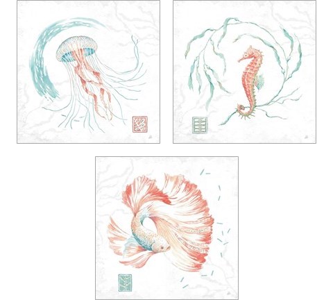 Delicate Sea 3 Piece Art Print Set by Daphne Brissonnet