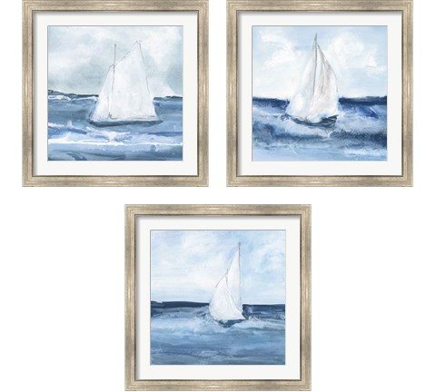 Sailboats  3 Piece Framed Art Print Set by Chris Paschke