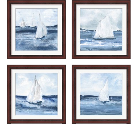 Sailboats  4 Piece Framed Art Print Set by Chris Paschke