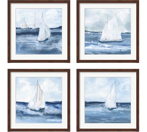 Sailboats  4 Piece Framed Art Print Set by Chris Paschke