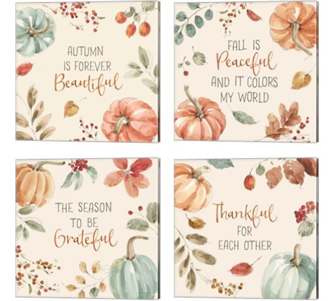 Autumn Feel 4 Piece Canvas Print Set by Lisa Audit