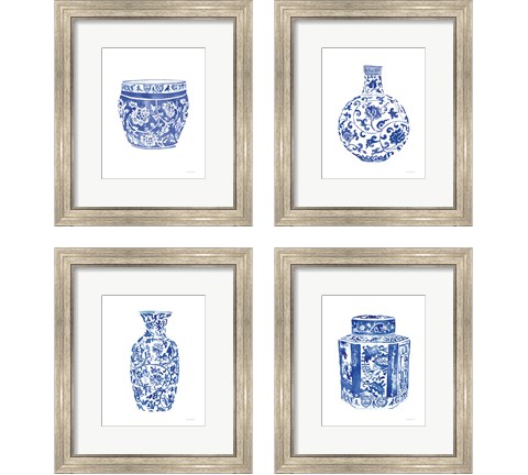 Chinoiserie Vase 4 Piece Framed Art Print Set by Mercedes Lopez Charro