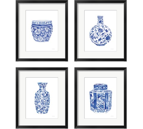 Chinoiserie Vase 4 Piece Framed Art Print Set by Mercedes Lopez Charro