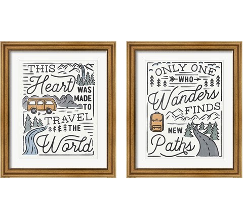 Adventurous  2 Piece Framed Art Print Set by Laura Marshall