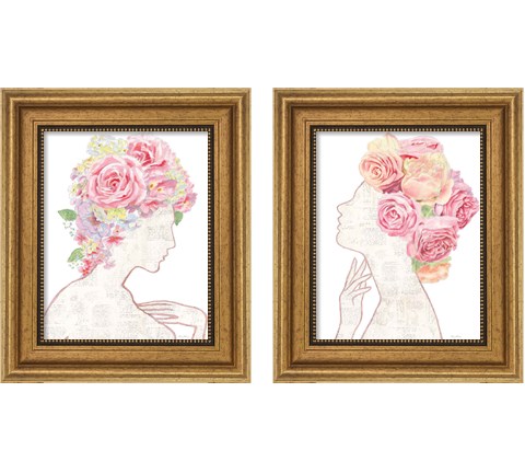 She Dreams of Roses 2 Piece Framed Art Print Set by Emily Adams