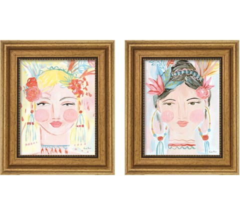 Boho Lady 2 Piece Framed Art Print Set by Farida Zaman