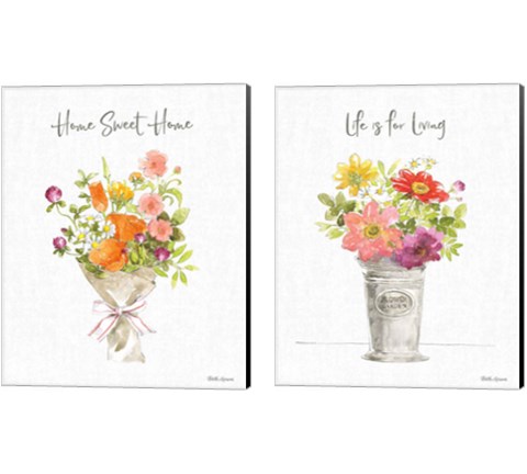 Farmhouse Floral  2 Piece Canvas Print Set by Beth Grove