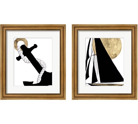 Midnight Black  2 Piece Framed Art Print Set by Patricia Pinto