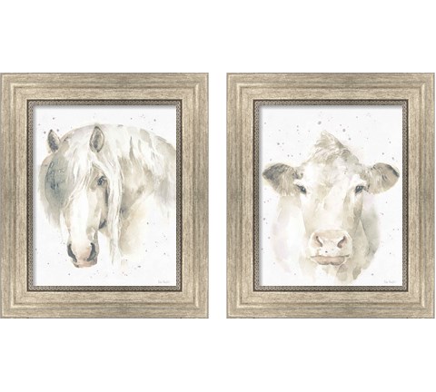 Farm Friends v2 Neutral 2 Piece Framed Art Print Set by Lisa Audit