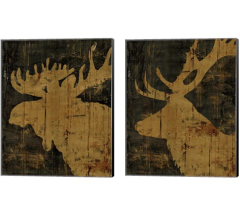 Rustic Lodge Animals 2 Piece Canvas Print Set by Marie-Elaine Cusson