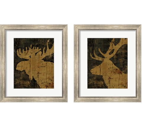 Rustic Lodge Animals 2 Piece Framed Art Print Set by Marie-Elaine Cusson