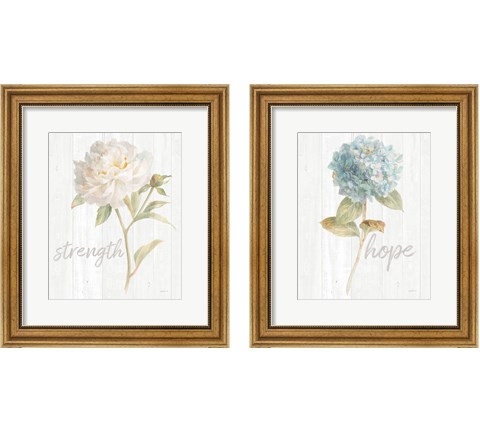 Garden Flower on Wood 2 Piece Framed Art Print Set by Danhui Nai