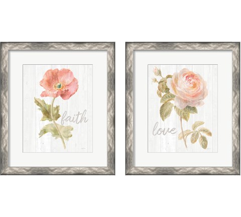 Garden Flower on Wood 2 Piece Framed Art Print Set by Danhui Nai