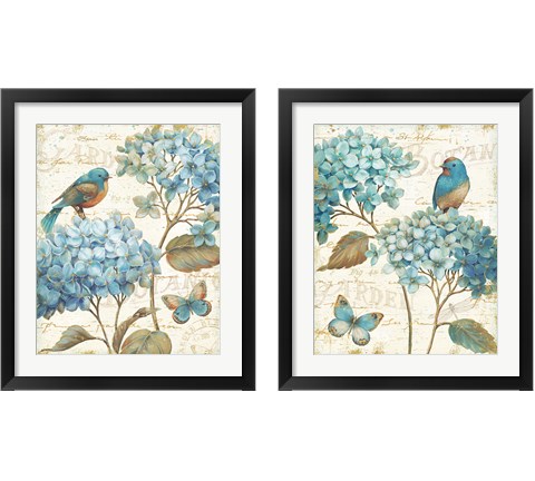 Blue Garden 2 Piece Framed Art Print Set by Daphne Brissonnet