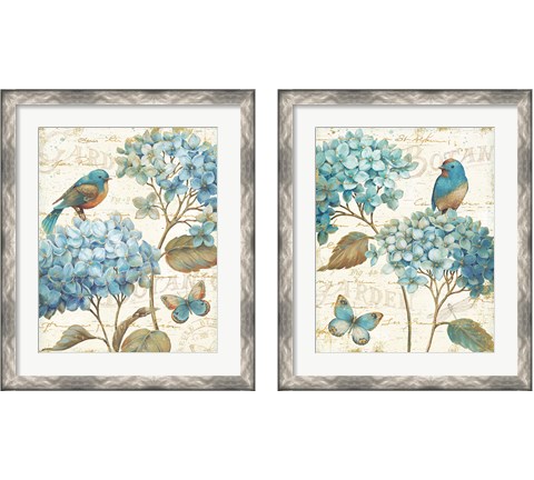 Blue Garden 2 Piece Framed Art Print Set by Daphne Brissonnet