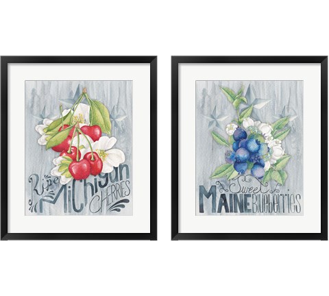 American Berries 2 Piece Framed Art Print Set by Wild Apple Portfolio