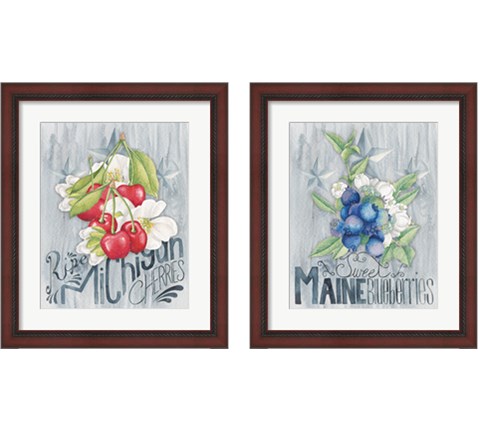 American Berries 2 Piece Framed Art Print Set by Wild Apple Portfolio