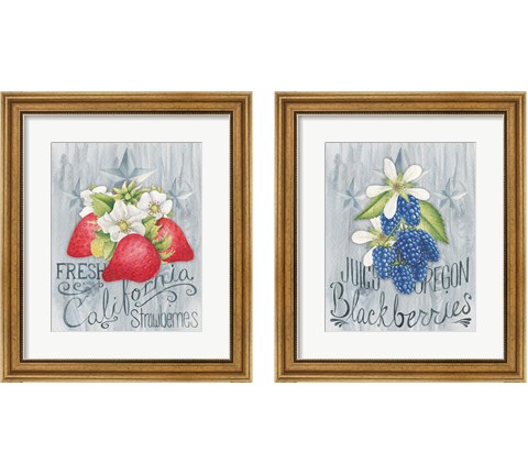 American Berries 2 Piece Framed Art Print Set by Wild Apple Portfolio