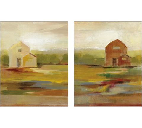 Hillside Barn 2 Piece Art Print Set by Silvia Vassileva