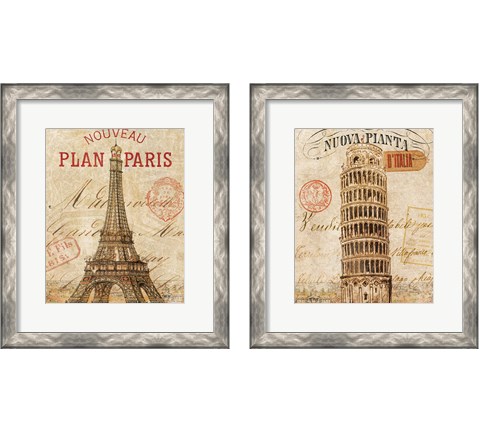 Letter from City 2 Piece Framed Art Print Set by Wild Apple Portfolio