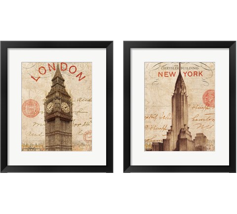 Letter from City 2 Piece Framed Art Print Set by Wild Apple Portfolio