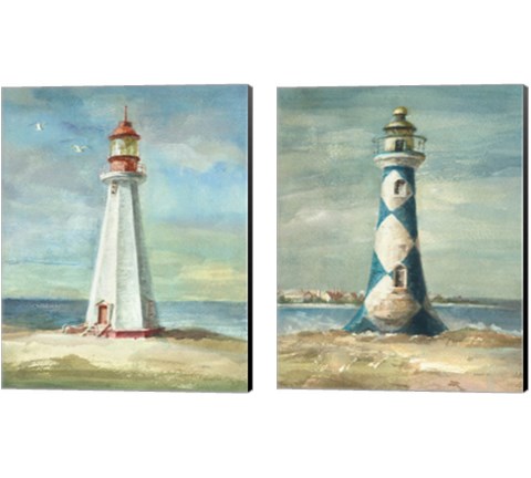 Lighthouse 2 Piece Canvas Print Set by Danhui Nai