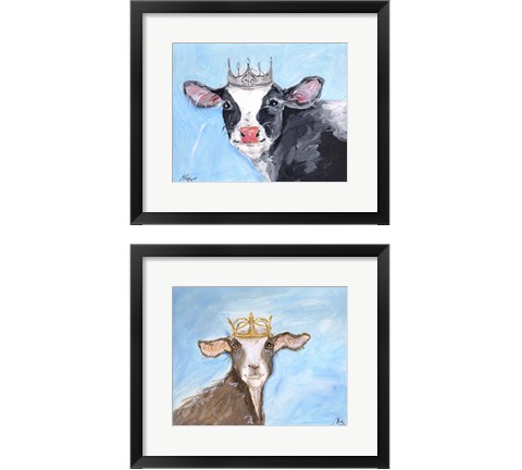Queen Cow & Goat 2 Piece Framed Art Print Set by Molly Susan Strong