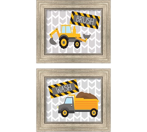 Construction Wash & Brush 2 Piece Framed Art Print Set by Tamara Robinson