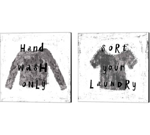 Laundry Rules 2 Piece Canvas Print Set by Sue Schlabach