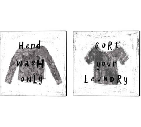 Laundry Rules 2 Piece Canvas Print Set by Sue Schlabach