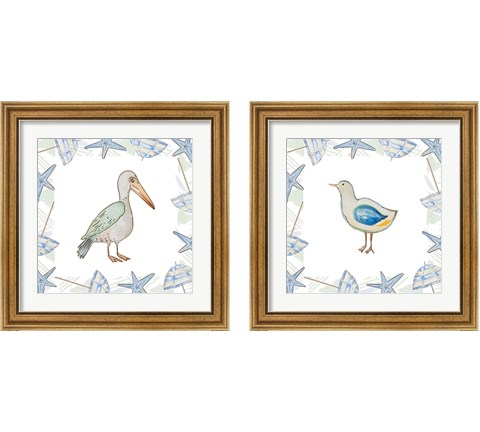 Birds On The Beach 2 Piece Framed Art Print Set by Ani Del Sol