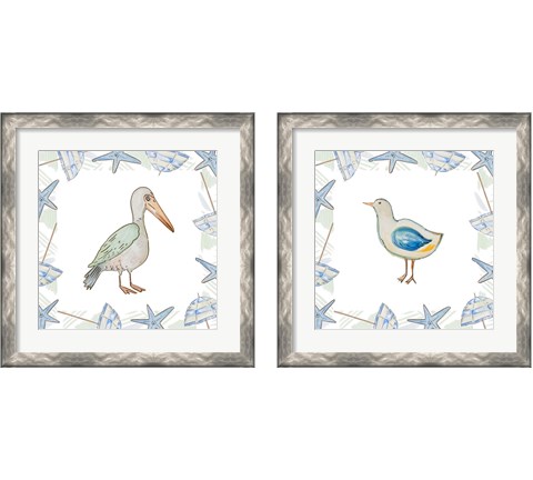 Birds On The Beach 2 Piece Framed Art Print Set by Ani Del Sol