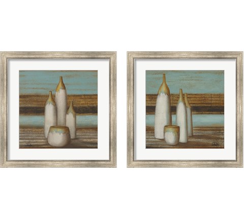 Elegantisimo on Teal  2 Piece Framed Art Print Set by Patricia Pinto