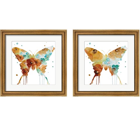 Mis Flores Butterfly 2 Piece Framed Art Print Set by Patricia Pinto