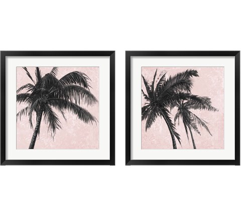 Gray Palm on Pink 2 Piece Framed Art Print Set by Patricia Pinto