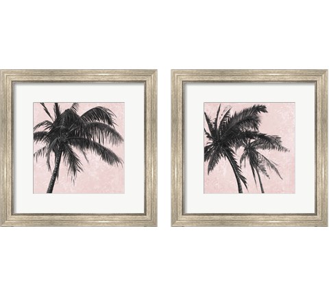 Gray Palm on Pink 2 Piece Framed Art Print Set by Patricia Pinto