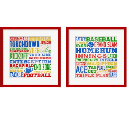 Ball Typography 2 Piece Framed Art Print Set by SD Graphics Studio
